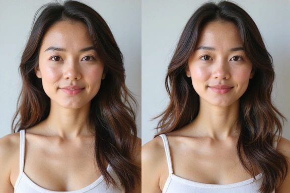 Subtle and positive transformation, before and after concept